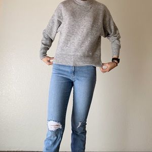 Grey Mock Neck Sweater